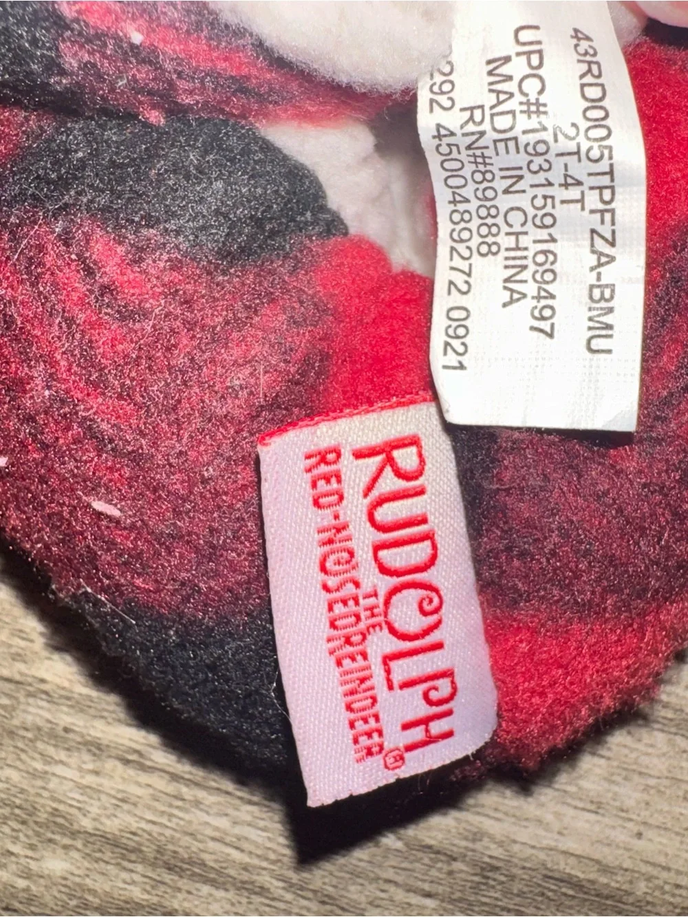 Kids Plush Reindeer Slipper Shoes - Red Plaid
